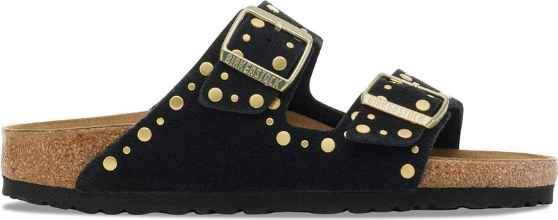 Birkenstock Arizona Rivet Suede Leather Regular Fit Donne - Sandali Birkenstock - Nero - 1030346-4.5