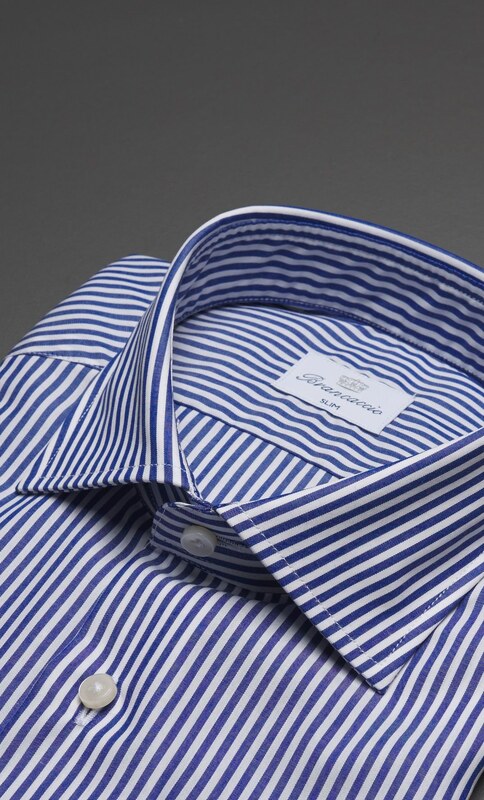 CAMICIA RIGA LARGA BRANCACCIO IN PURO COTONE NO STIRO - CELESTE, Colore Blu