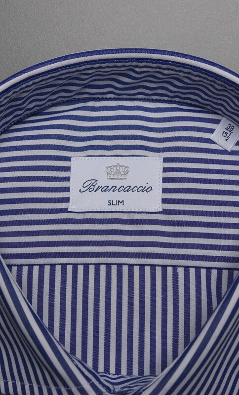 CAMICIA RIGA LARGA BRANCACCIO IN PURO COTONE NO STIRO - CELESTE, Colore Blu