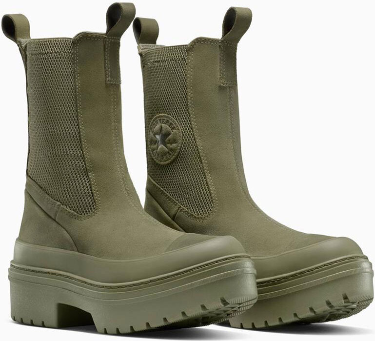 Converse Chuck Taylor All Star Lugged Heel Chelsea Boot Mono Suede Donne - Sneakers Converse - Verde - A17683C-5.5