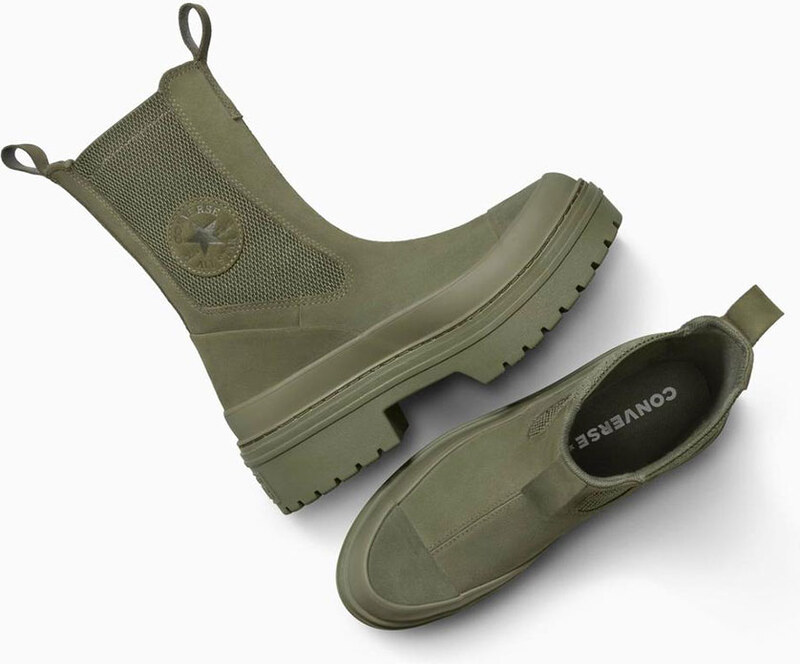 Converse Chuck Taylor All Star Lugged Heel Chelsea Boot Mono Suede Donne - Sneakers Converse - Verde - A17683C-5.5