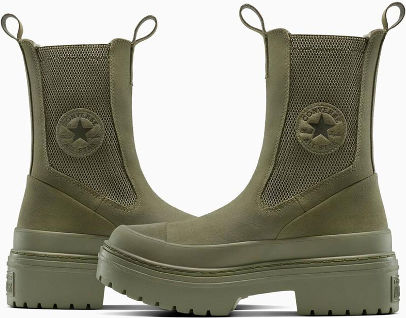 Converse Chuck Taylor All Star Lugged Heel Chelsea Boot Mono Suede Donne - Sneakers Converse - Verde - A17683C-5.5