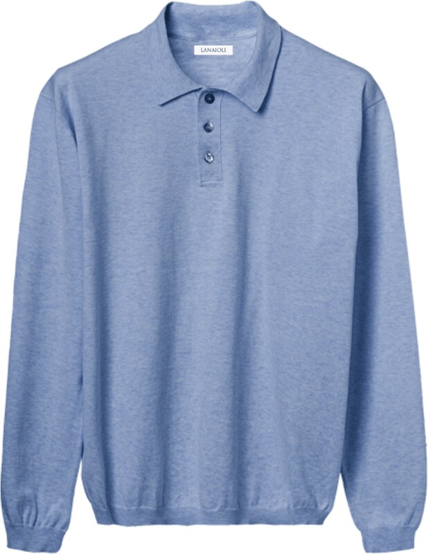 Lanaioli Cashmere Polo Uomo Maniche Lunghe 100% Cotone ELS