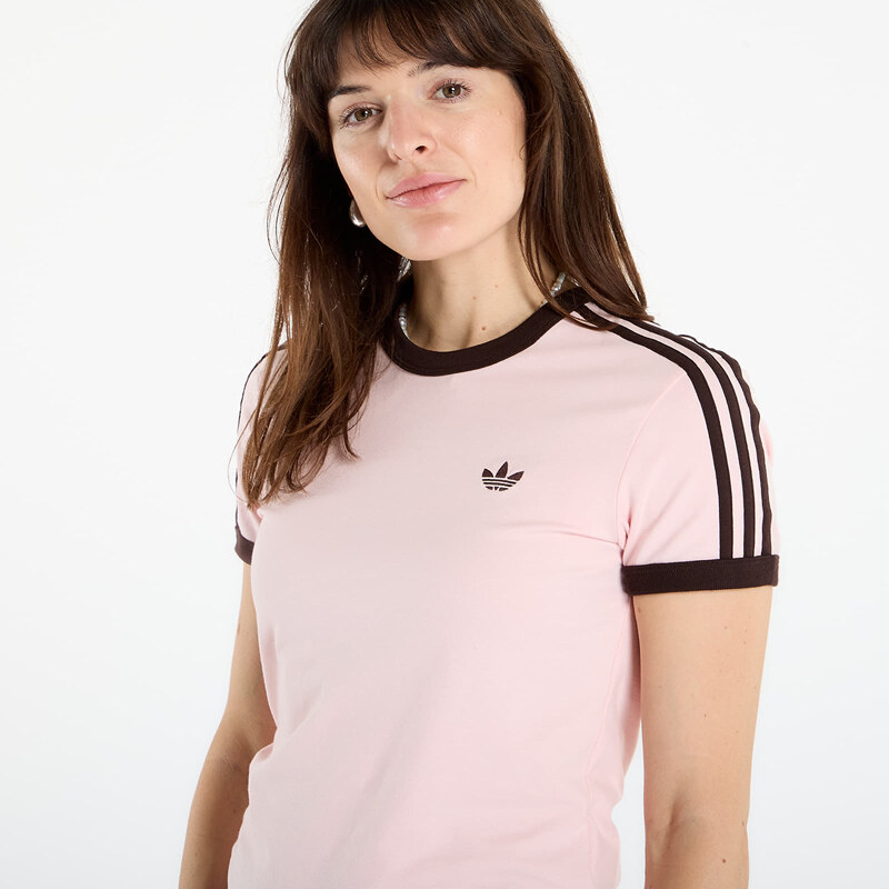 adidas Originals Maglietta adidas 3 Stripes Slim T-Shirt Sandy Pink/ White L
