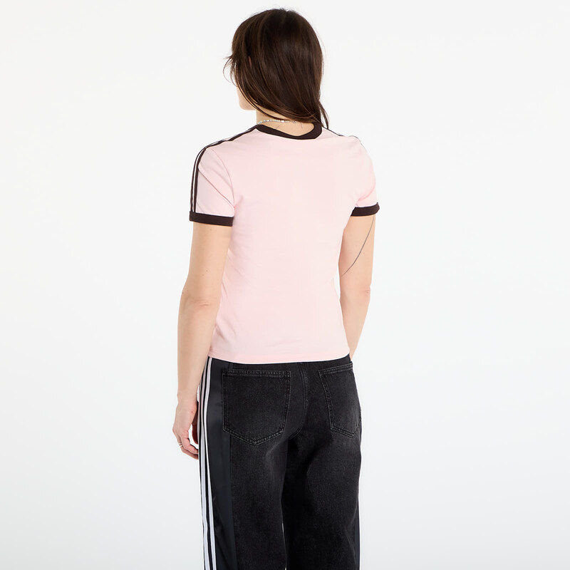 adidas Originals Maglietta adidas 3 Stripes Slim T-Shirt Sandy Pink/ White L