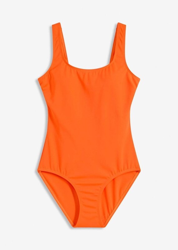 bonprix Costume intero con scollo alto sulla schiena, Rosso