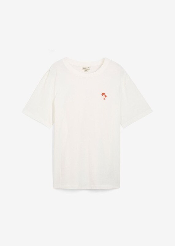 bonprix T-shirt con stampa dietro loose fit, Bianco, 100% cotone