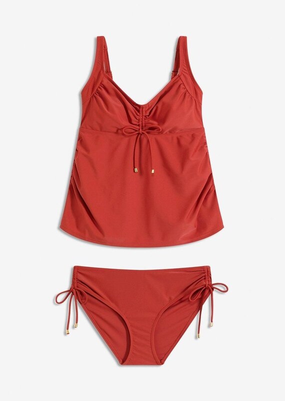 bonprix Tankini prémaman con laccetti (set 2 pezzi), Marrone
