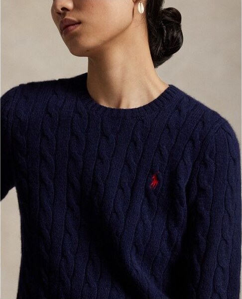 Polo Ralph Lauren Girocollo in lana e cashmere a trecce