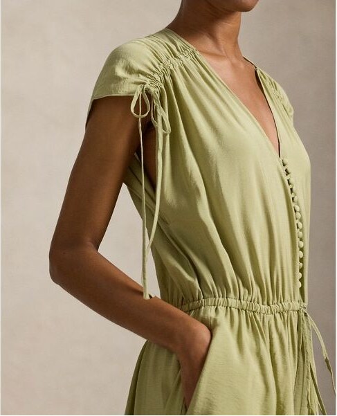 Polo Ralph Lauren Abito in crêpe con spalline annodate