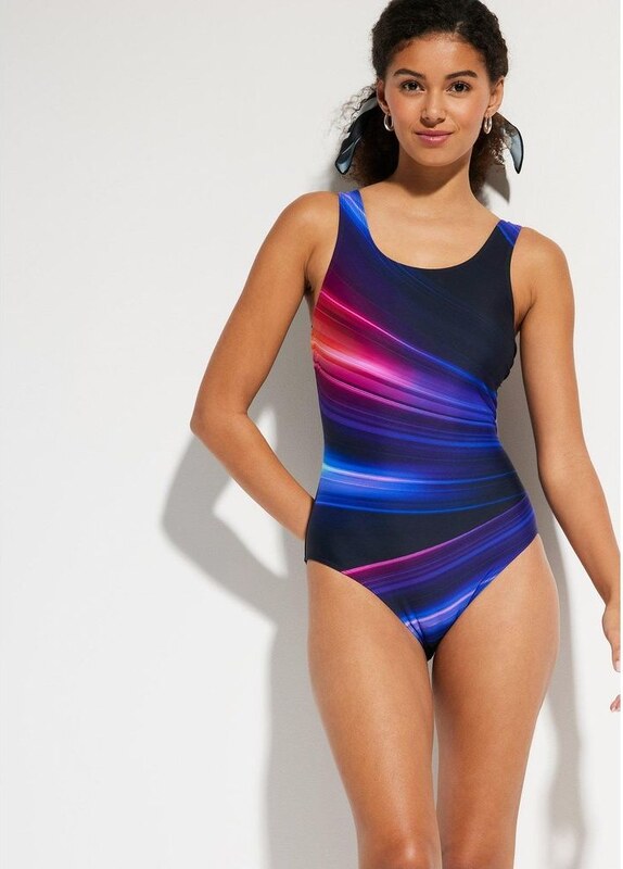 bonprix Costume intero con effetto modellante medio, Nero