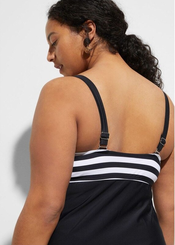 bonprix Tankini lungo con slip a vita alta (set 2 pezzi), Nero