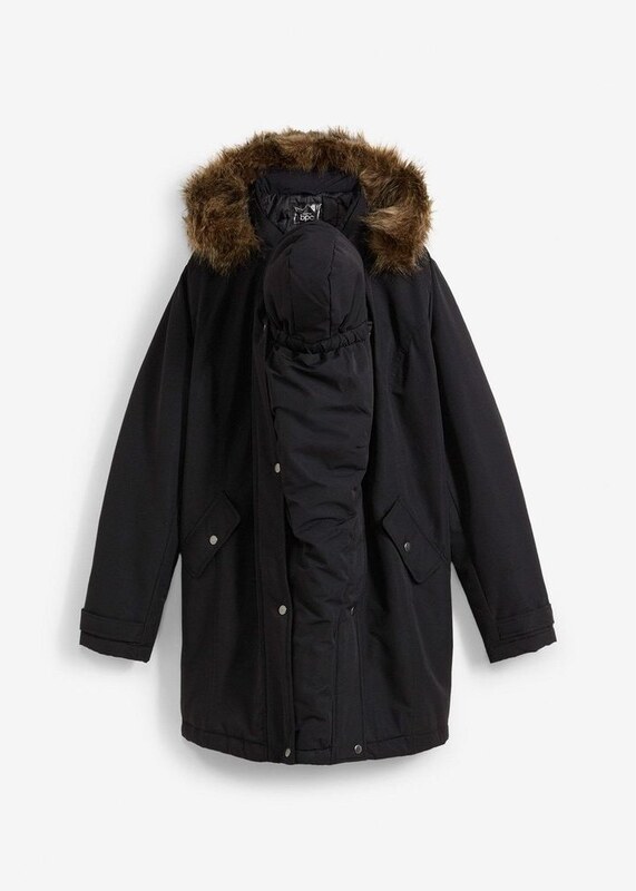 bonprix Giacca prémaman 3 in 1 con inserto babywearing, Nero