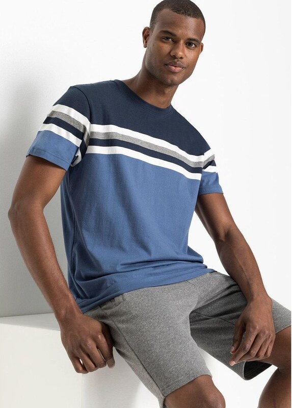 bonprix T-shirt in puro cotone, Blu, 100% cotone