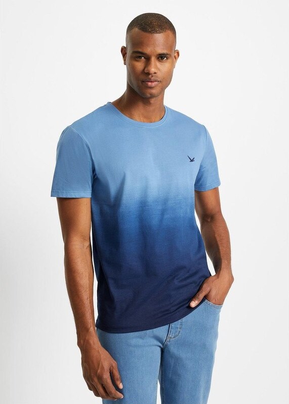 bonprix T-shirt in puro cotone, Blu, 100% cotone
