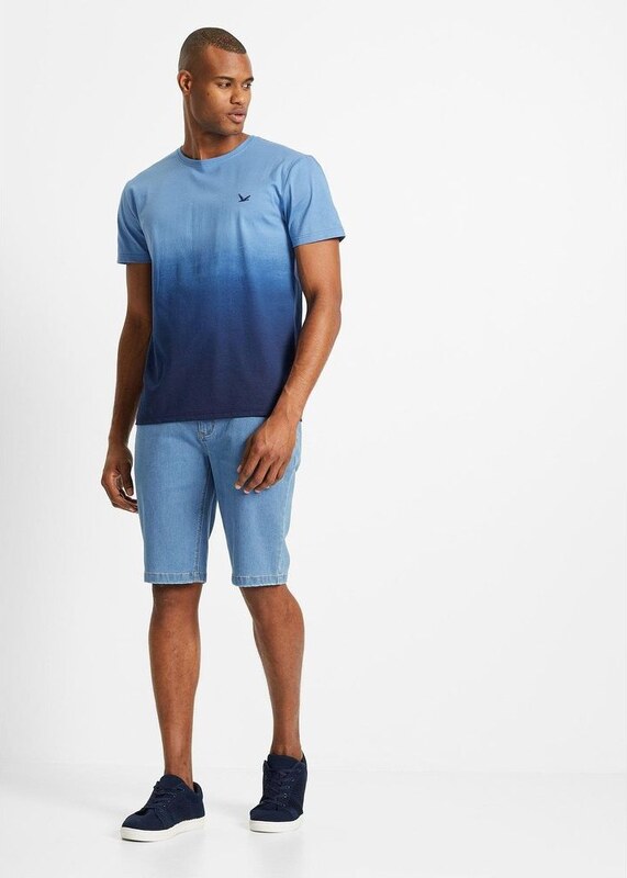 bonprix T-shirt in puro cotone, Blu, 100% cotone