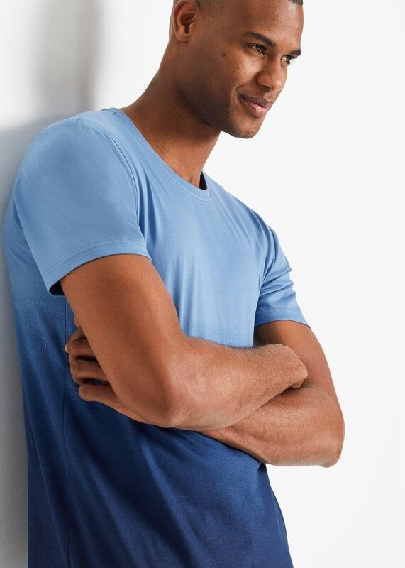 bonprix T-shirt in puro cotone, Blu, 100% cotone