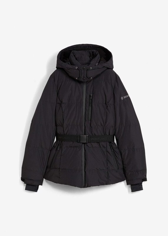 bonprix Piumino da sci con funzione isolante termica e idrorepellente, Nero, BIONIC-FINISH ECO,piuma