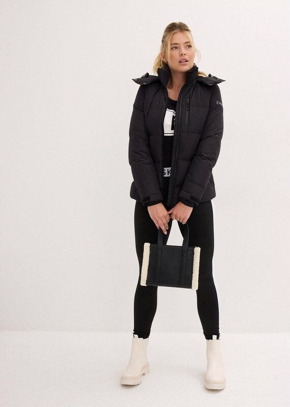 bonprix Piumino da sci con funzione isolante termica e idrorepellente, Nero, BIONIC-FINISH ECO,piuma