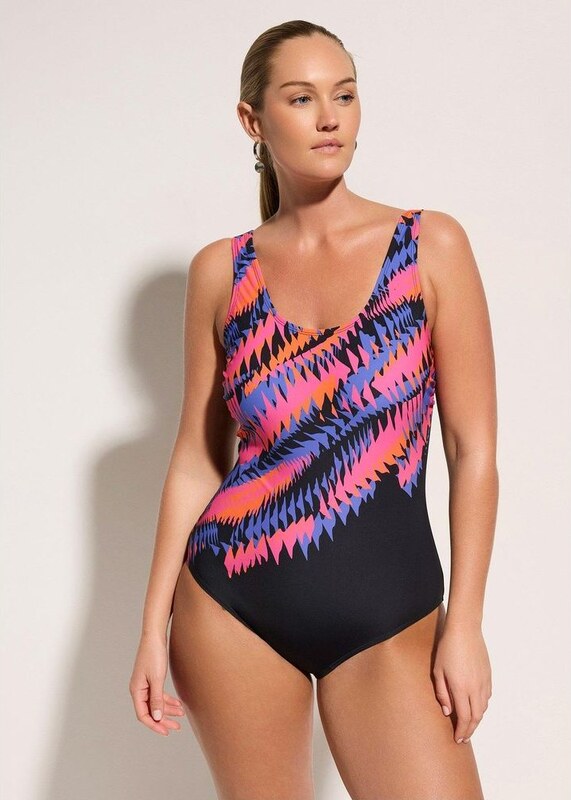 bonprix Costume intero con effetto modellante leggero, Nero