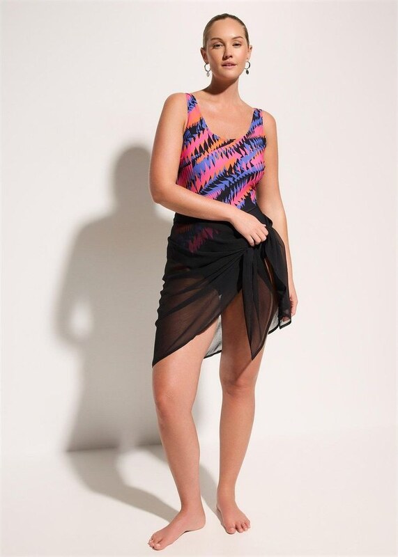 bonprix Costume intero con effetto modellante leggero, Nero