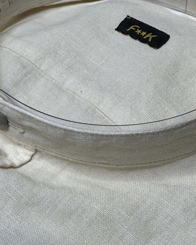 F**k Camicia Coreana Effek in cotone e lino : M