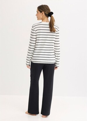 bonprix Pigiama in puro cotone, Bianco, 100% cotone