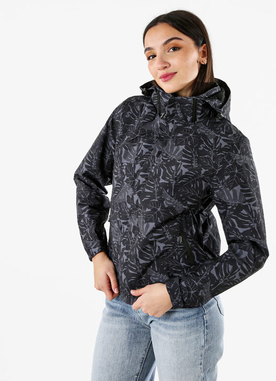 Solada Giacca Impermeabile Da Donna Con Cappuccio e Zip - Nero Leggere Taglia Xxl