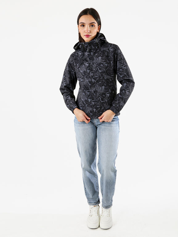 Solada Giacca Impermeabile Da Donna Con Cappuccio e Zip - Nero Leggere Taglia Xxl