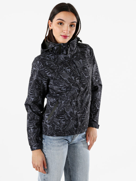 Solada Giacca Impermeabile Da Donna Con Cappuccio e Zip - Nero Leggere Taglia Xxl