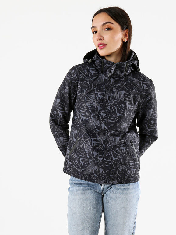 Solada Giacca Impermeabile Da Donna Con Cappuccio e Zip - Nero Leggere Taglia Xxl