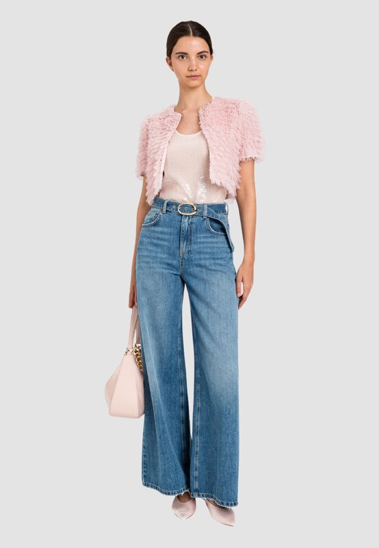 TWINSET Jeans Twinset wide leg a vita alta