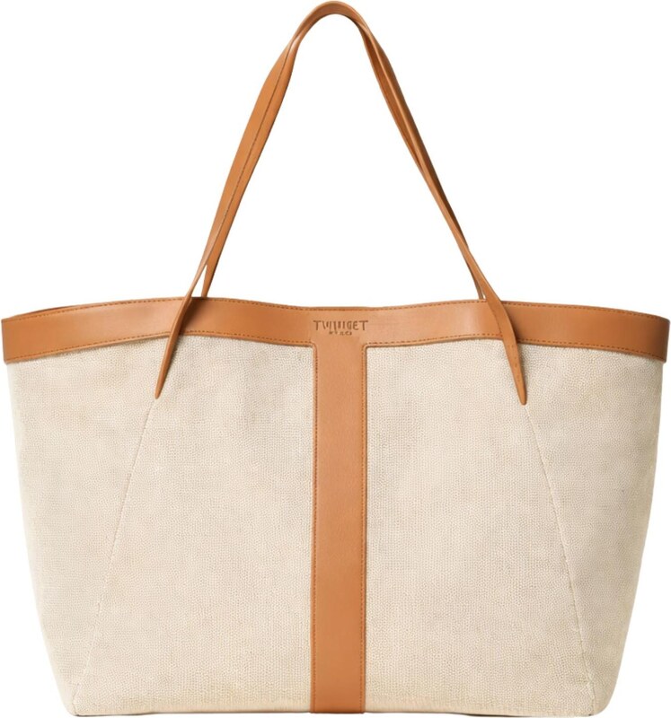 TWINSET Borsa shopper in canvas e pelle