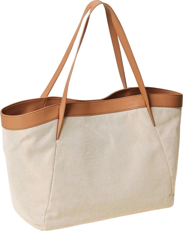 TWINSET Borsa shopper in canvas e pelle