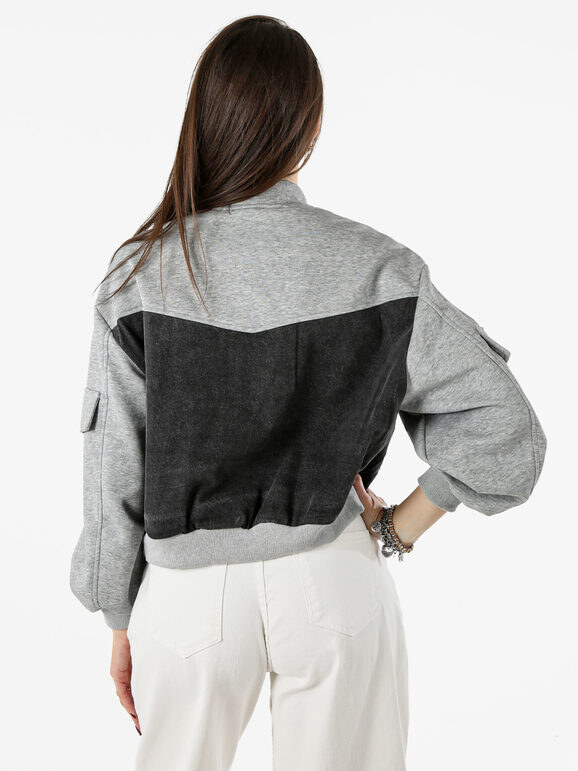 Solada Giacca In Jeans Da Donna Con Dettagli Felpa - Nero Taglia Unica