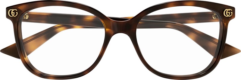 Gucci Donna Gucci GG1816O 006 Montature da vista Acetato Havana Trasparente Squadrata