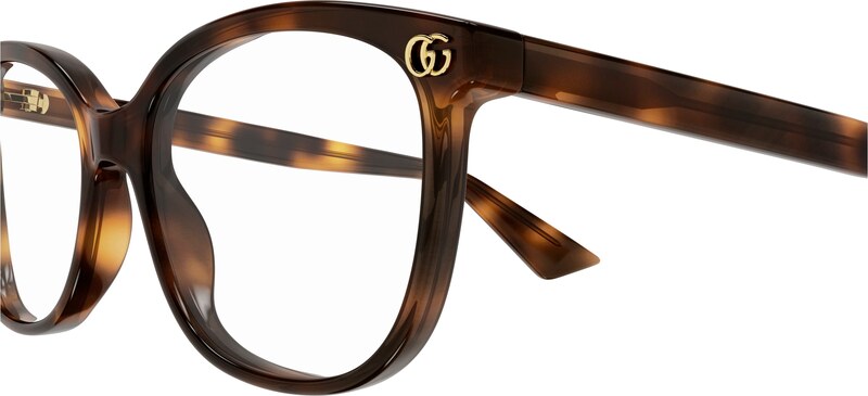 Gucci Donna Gucci GG1816O 006 Montature da vista Acetato Havana Trasparente Squadrata