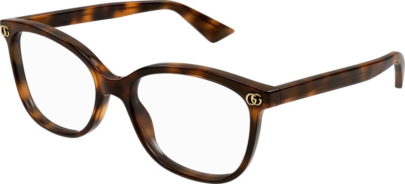 Gucci Donna Gucci GG1816O 006 Montature da vista Acetato Havana Trasparente Squadrata