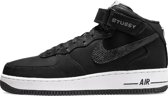 Nike Air Force 1 Mid Stussy tutto nero