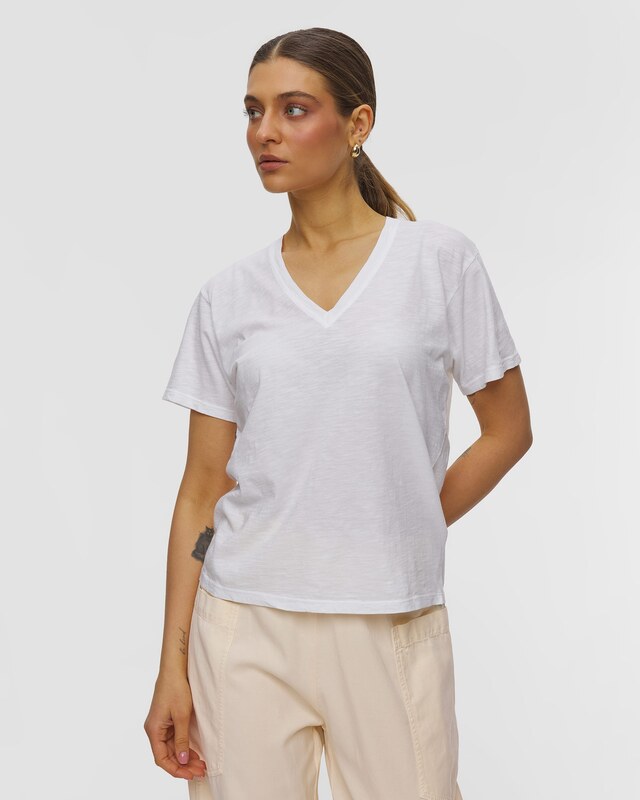 T-shirt Bianca In Cotone Flammé Da Donna Deha