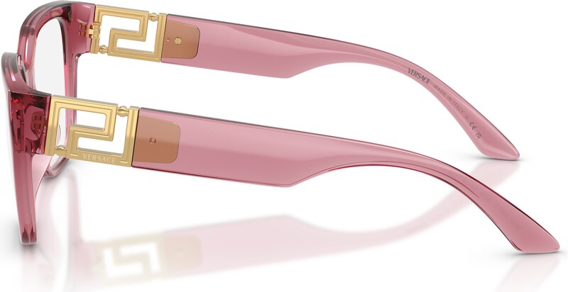 Versace Donna Versace VE3387U 5234 Montature da vista Iniettato Rosa Trasparente Squadrata Normale