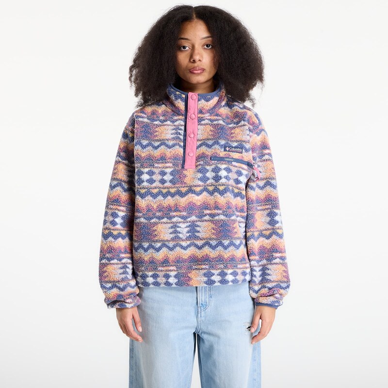 Giacca Columbia Helvetia II Cropped Sherpa Half Snap Fleece With Print Sea Salt/ Retrotree M