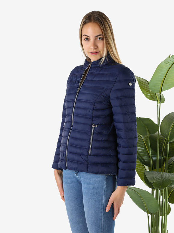 Cotton Belt Giubbino Donna 100 Grammi Con Zip - Blu Scuro Giacche Leggere Taglia S