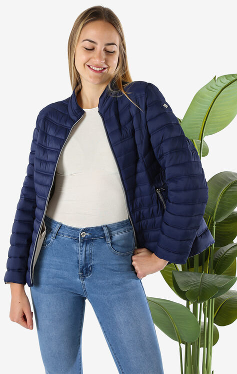 Cotton Belt Giubbino Donna 100 Grammi Con Zip - Blu Scuro Giacche Leggere Taglia S