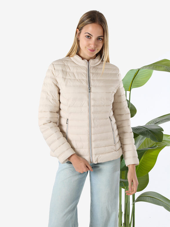 Cotton Belt Giubbino Donna 100 Grammi Con Zip - Beige Giacche Leggere Taglia 3xl