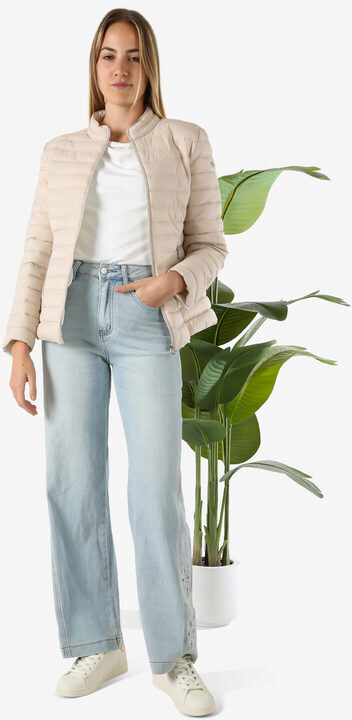 Cotton Belt Giubbino Donna 100 Grammi Con Zip - Beige Giacche Leggere Taglia 3xl