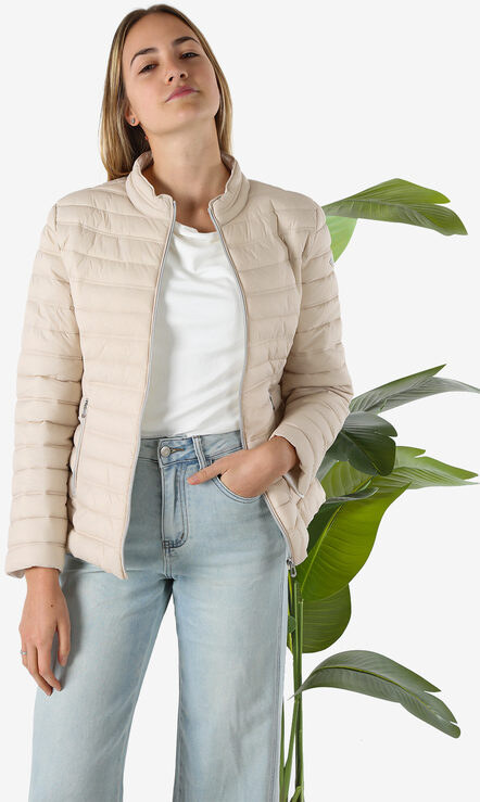 Cotton Belt Giubbino Donna 100 Grammi Con Zip - Beige Giacche Leggere Taglia 3xl