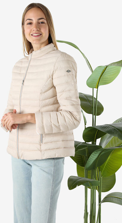 Cotton Belt Giubbino Donna 100 Grammi Con Zip - Beige Giacche Leggere Taglia 3xl