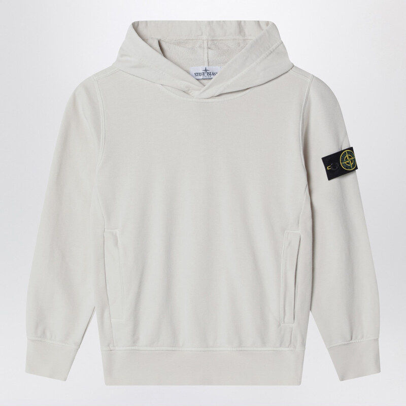 Stone Island Felpa con cappuccio color gesso
