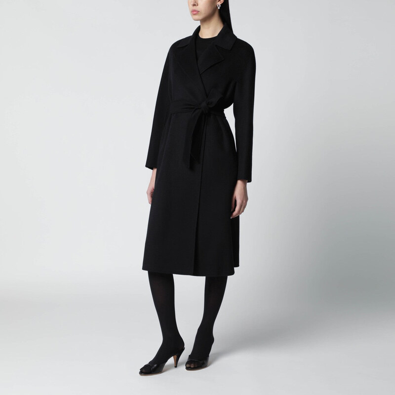 Max Mara Studio Cappotto nero con cintura
